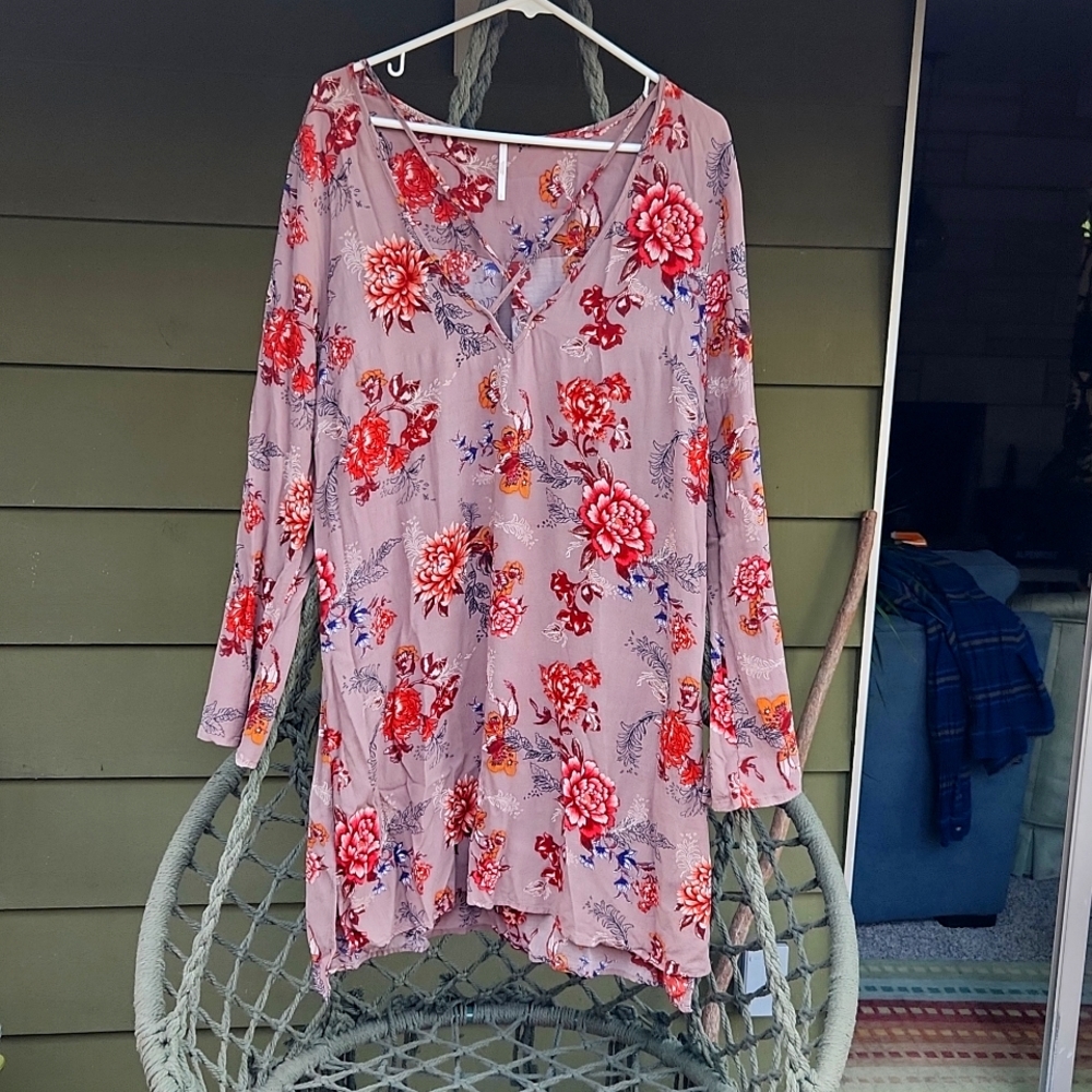 Free People long sleeved floral dress